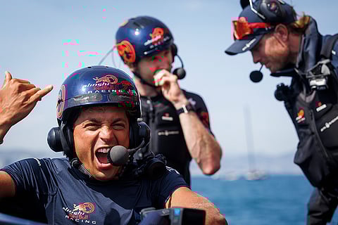 Alinghi Red Bull Racing base: Kai Lenny of the United States seen after sailing on the AC75 BoatOne